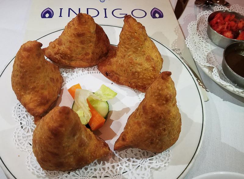 Indigo Indian Restaurant in downtown Rehoboth has been dishing up simple, authentic Indian cuisine for several years now. The made-to-order Samosas are perfectly crispy on the outside, moist and flavorful inside. They're vegetarian all the way - and I still love 'em! BOB YESBEK PHOTO